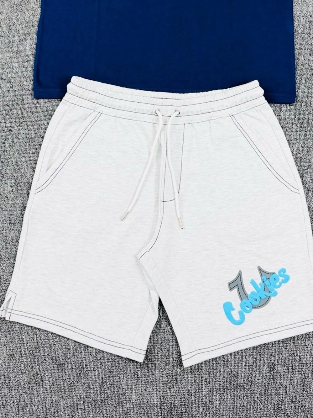 True Religion Navy Tee with Light Blue 'Cookies' Graphic